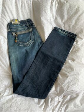 Replay Men's Straight Jeans - Dark Blue Denim with Faded Detail